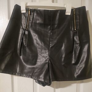 MICAS NWT Black High Waist Leather Shorts